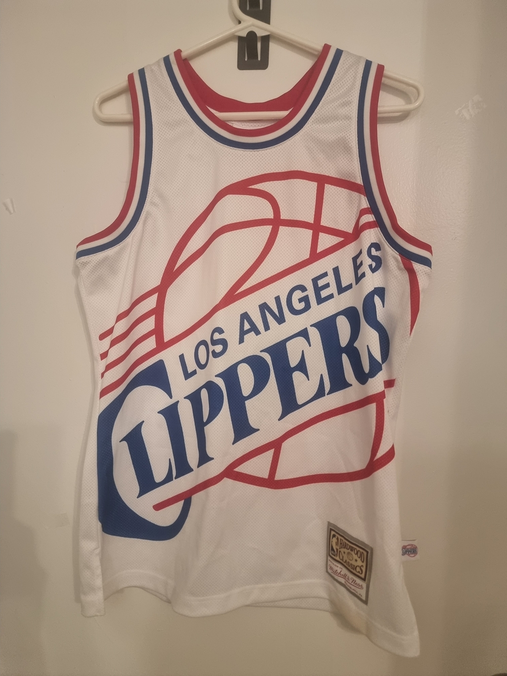 Mitchell & Ness Hardwood Classics Patch Jersey - White/Beige/Red/Navy